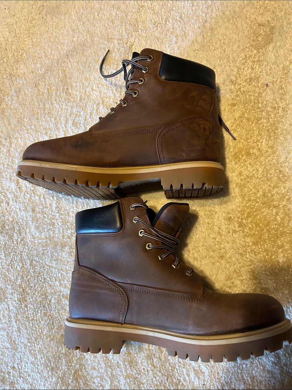 Timberland NWOT Brown Leather Lace-Up Work Boots - Picture 7 of 11